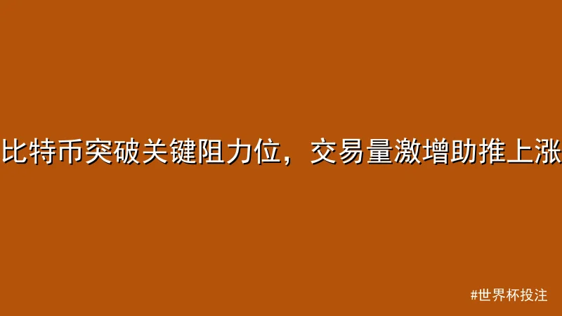 世界杯投注 - 比特币突破关键阻力位，交易量激增助推上涨 配图1